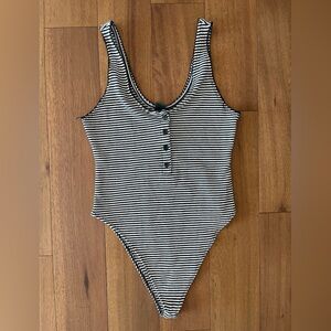 Wild Fable Monochrome Striped Bodysuit